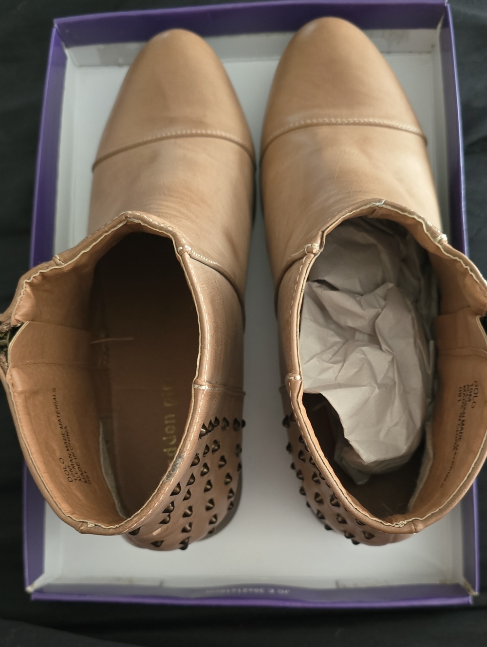 Madden Girl Tan Studded Ankle Booties
